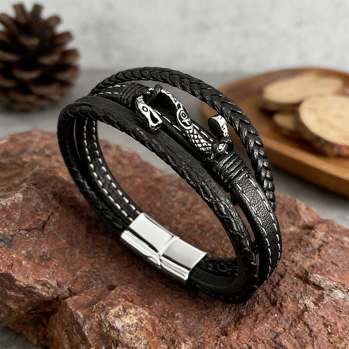 WorldNorse Geschmiedetes, schuppiges Nidhogg-Spulenarmband - Nordischer Drache - image 0