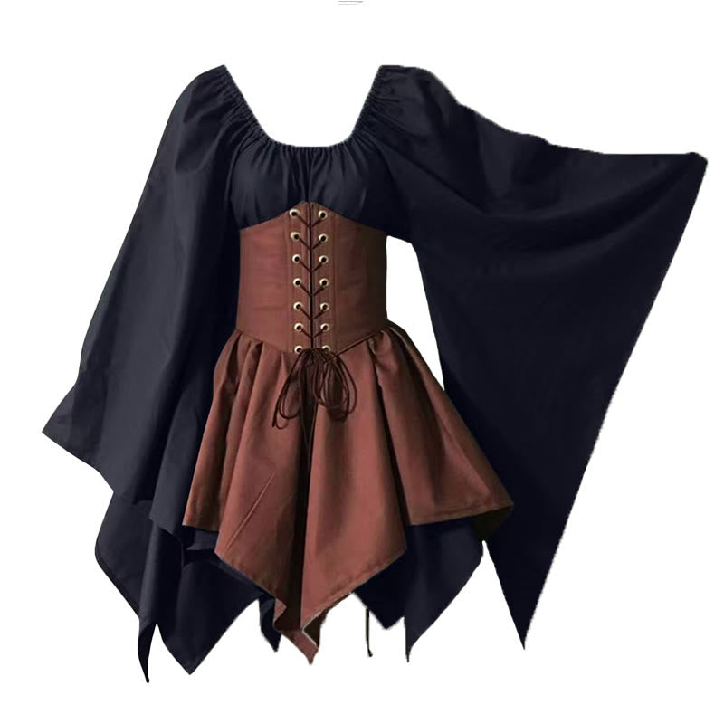 WorldNorse Mittelalterliches Waldmädchen-Kostümkleid - Schwarz & Braun - US30, UK/AU36, EU60 (5XL) - image 8