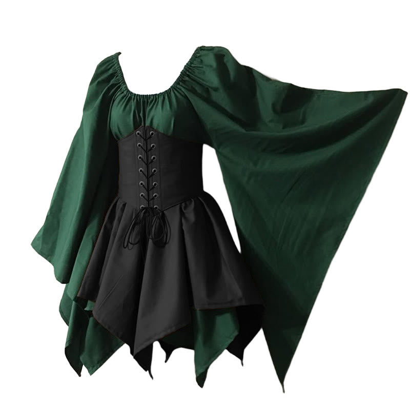 WorldNorse Mittelalterliches Waldmädchen-Kostümkleid - Grün & Schwarz - US30, UK/AU36, EU60 (5XL) - image 1