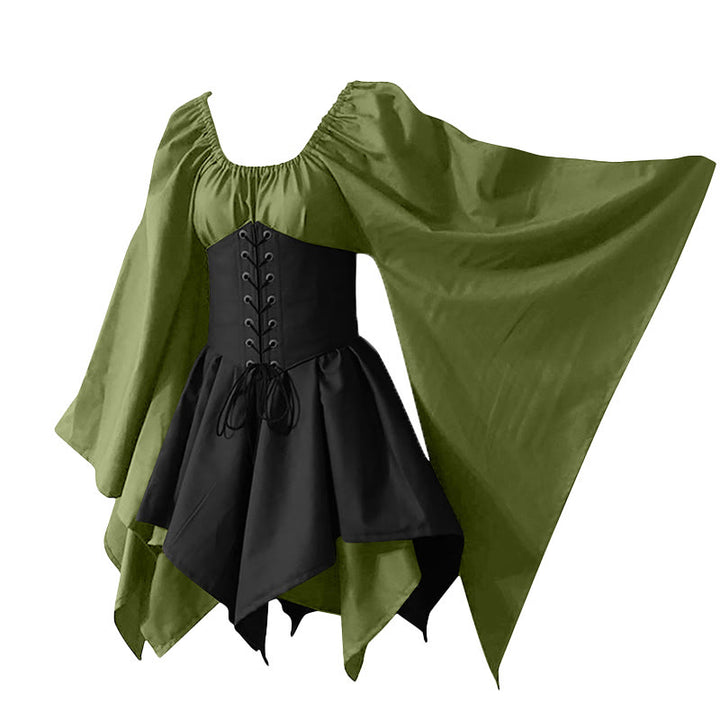 WorldNorse Mittelalterliches Waldmädchen-Kostümkleid - Grasgrün & Schwarz - US30, UK/AU36, EU60 (5XL) - image 9
