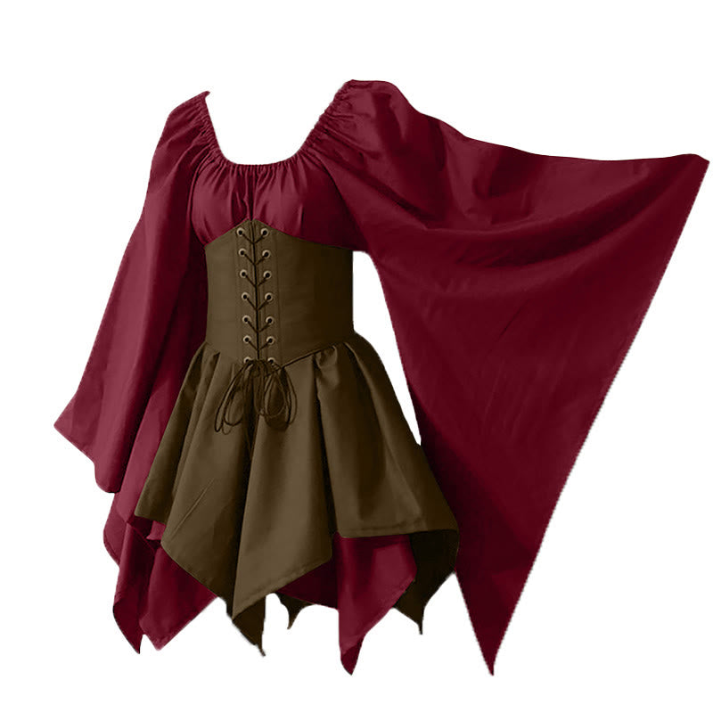 WorldNorse Mittelalterliches Waldmädchen-Kostümkleid - Rot & Braun - US30, UK/AU36, EU60 (5XL) - image 7