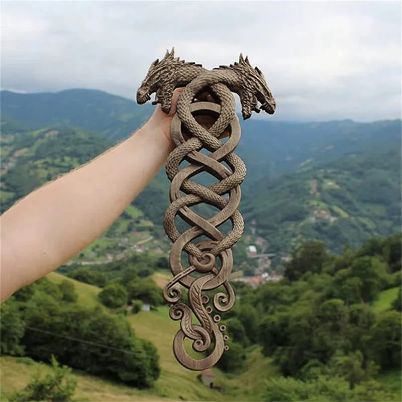 WorldNorse Wanddekoration aus Kunstharz mit Nordischer Drache und Wikingermotiv - Rundum - image 5