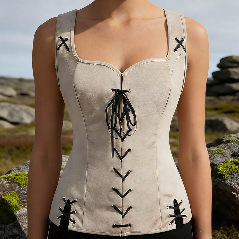 WorldNorse Runengenähte, taillierte Kostümweste - Beige - US22, UK/AU26, EU52 (3XL) - image 5