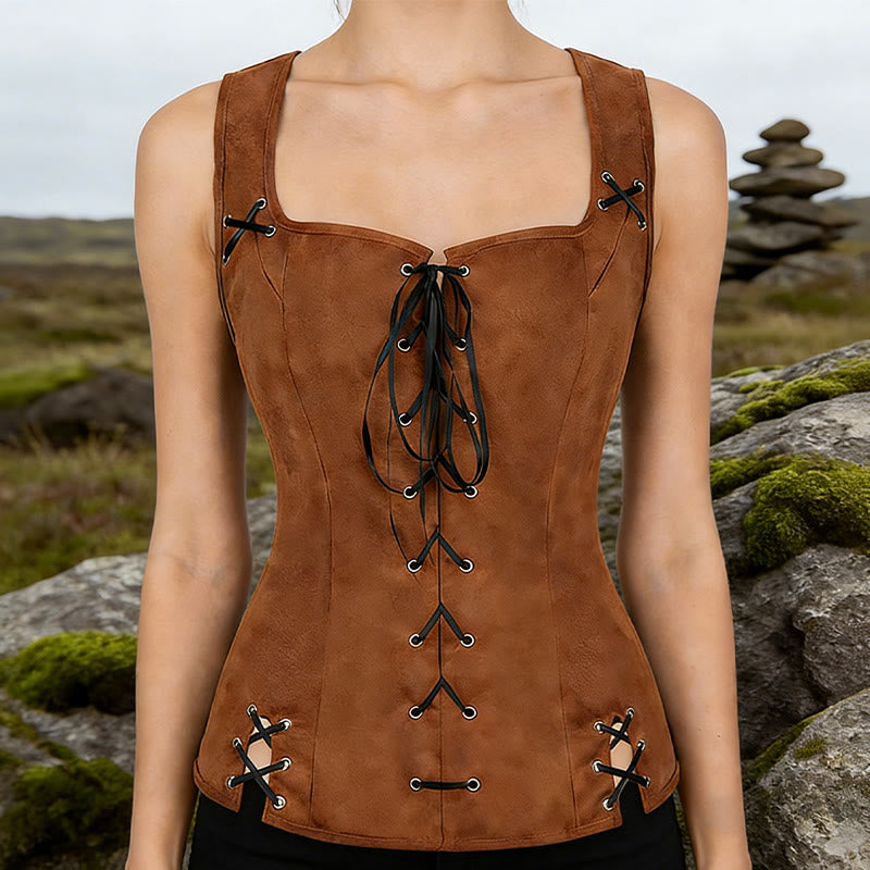 WorldNorse Runengenähte, taillierte Kostümweste - Hellbraun - US22, UK/AU26, EU52 (3XL) - image 1