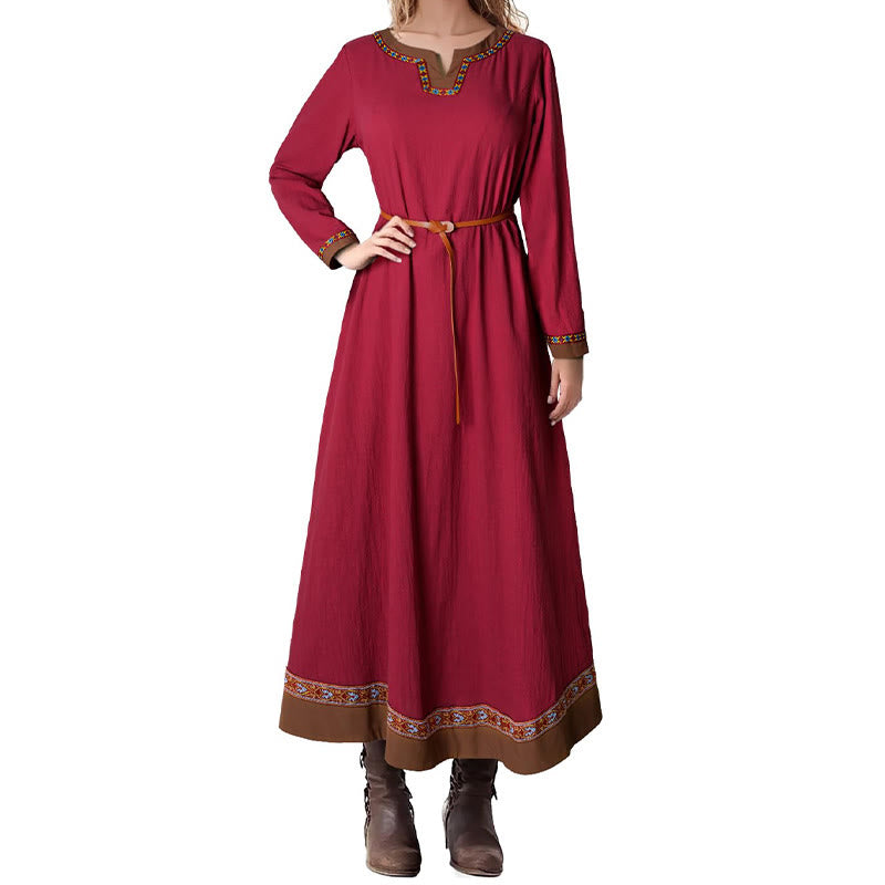 WorldNorse Wikinger-Kostümkleid mit gewebten Borten und Bindebändern - Rot - US18, UK/AU22, EU48 (2XL) - image 12
