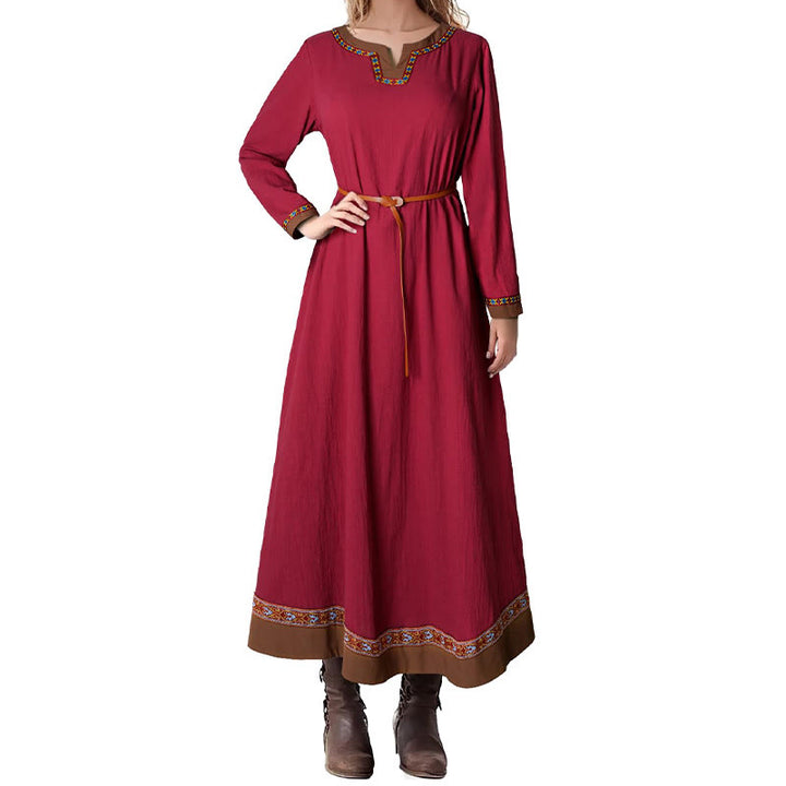 WorldNorse Wikinger-Kostümkleid mit gewebten Borten und Bindebändern - Rot - US18, UK/AU22, EU48 (2XL) - image 12
