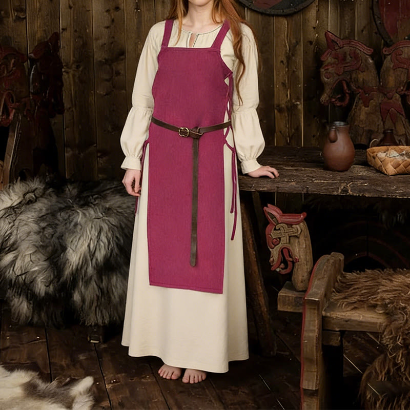 WorldNorse Norse Hearthside Pinafore Gown Apron Dress - Rot - US34, UK/AU38, EU64 (5XL) - image 0