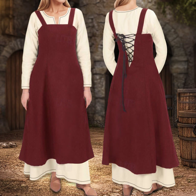 WorldNorse Burgundy Overdress Layered Apred Dress - image 2