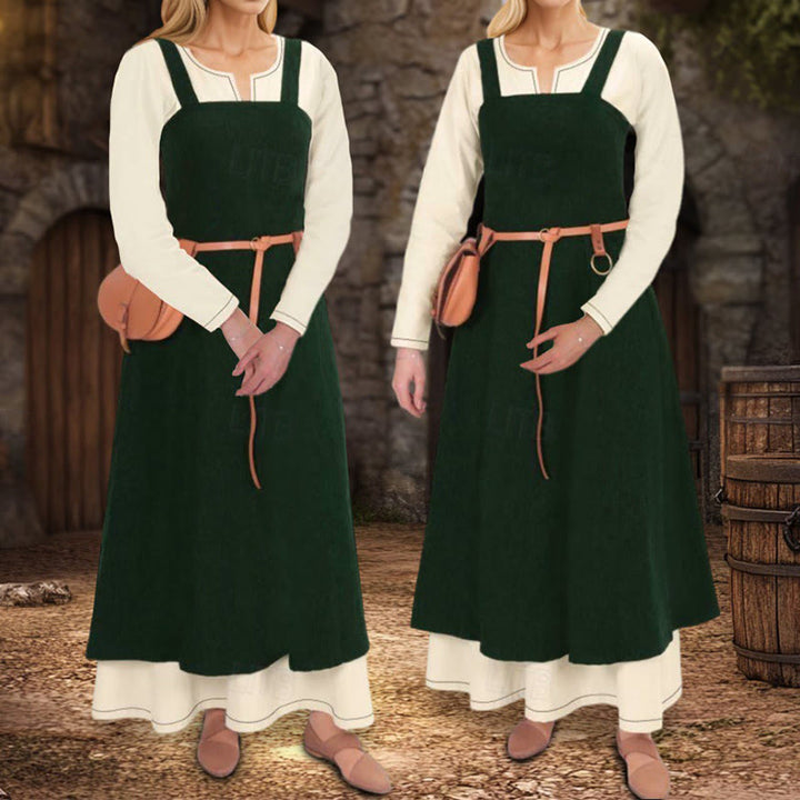 WorldNorse Burgundy Overdress Layered Apred Dress - Grün - US34, UK/AU38, EU64 (5XL) - image 3