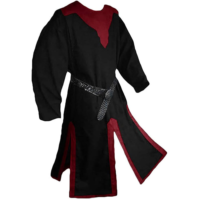 WorldNorse Nordische Tunika mit geschlitztem Saum, gewebt, Kostümrobe - Schwarz & Rot - US/UK/AU46, EU56 (3XL) - image 4