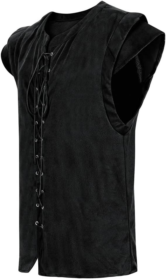 WorldNorse Wikinger-Tunika-Kostümweste aus Wildleder mit Schnürung - image 8