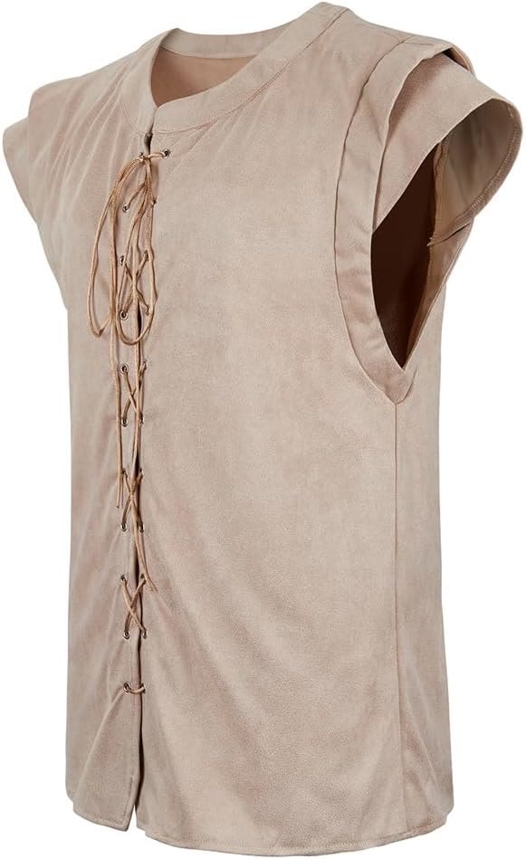 WorldNorse Wikinger-Tunika-Kostümweste aus Wildleder mit Schnürung - image 15