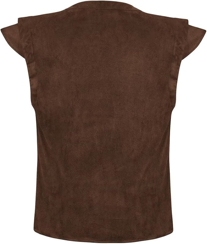 WorldNorse Wikinger-Tunika-Kostümweste aus Wildleder mit Schnürung - image 5