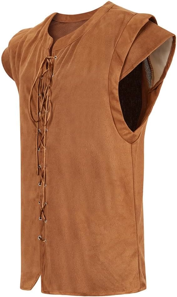 WorldNorse Wikinger-Tunika-Kostümweste aus Wildleder mit Schnürung - image 21