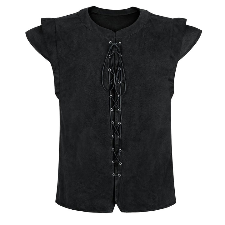 WorldNorse Wikinger-Tunika-Kostümweste aus Wildleder mit Schnürung - Schwarz - US/UK/AU46, EU56 (3XL) - image 6