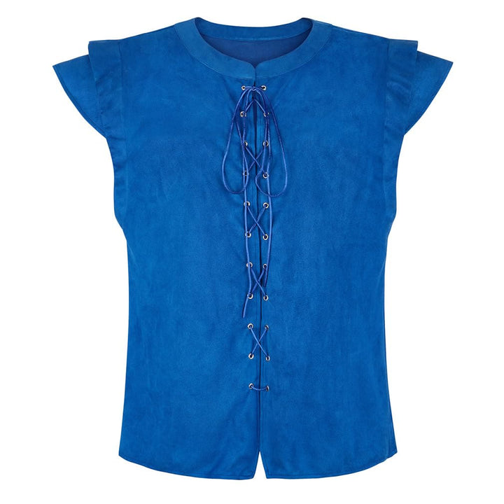 WorldNorse Wikinger-Tunika-Kostümweste aus Wildleder mit Schnürung - Blau - US/UK/AU46, EU56 (3XL) - image 30