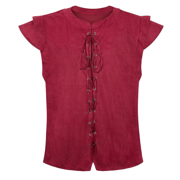 WorldNorse Wikinger-Tunika-Kostümweste aus Wildleder mit Schnürung - Rot - US/UK/AU46, EU56 (3XL) - image 41