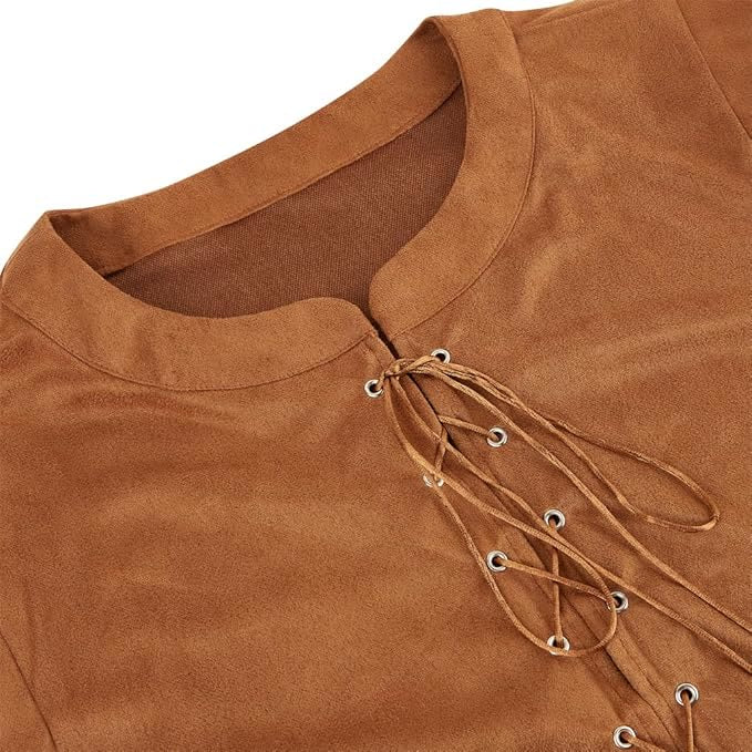 WorldNorse Wikinger-Tunika-Kostümweste aus Wildleder mit Schnürung - image 19
