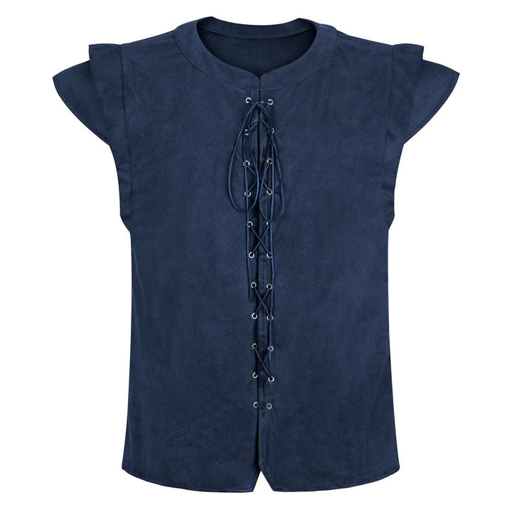 WorldNorse Wikinger-Tunika-Kostümweste aus Wildleder mit Schnürung - Marineblau - US/UK/AU46, EU56 (3XL) - image 24