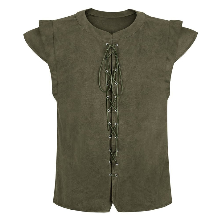 WorldNorse Wikinger-Tunika-Kostümweste aus Wildleder mit Schnürung - Grün - US/UK/AU46, EU56 (3XL) - image 35
