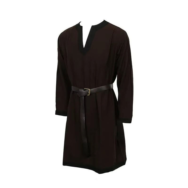 WorldNorse Wikinger-Kostümrobe mit Kontrastbesatz und Gürtel - Schwarz - US/UK/AU44, EU54 (2XL) - image 5