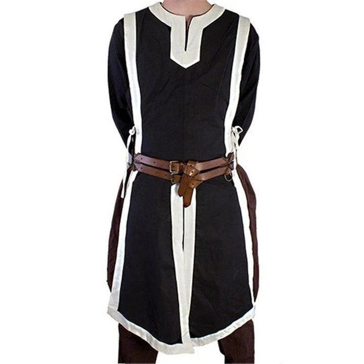WorldNorse Nordischer Wappenrock mit Knopfleiste und geteiltem Bindegürtel - Schwarzweiß - US/UK/AU48, EU58 (4XL) - image 2