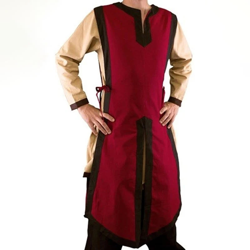 WorldNorse Nordischer Wappenrock mit Knopfleiste und geteiltem Bindegürtel - Weinrot & Schwarz - US/UK/AU48, EU58 (4XL) - image 3