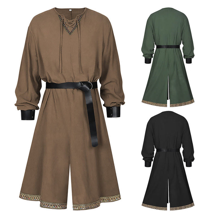 WorldNorse Gewebter, verzierter, gebundener Kostümmantel - Braun - US/UK/AU44, EU54 (2XL) - image 0