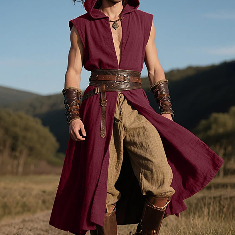 WorldNorse Nordischer Waldläufer Kapuzen-Tunika-Kostümrobe - Rot - US/UK/AU46, EU56 (3XL) - image 9