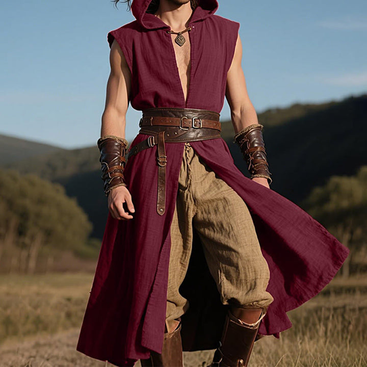 WorldNorse Nordischer Waldläufer Kapuzen-Tunika-Kostümrobe - Rot - US/UK/AU46, EU56 (3XL) - image 9