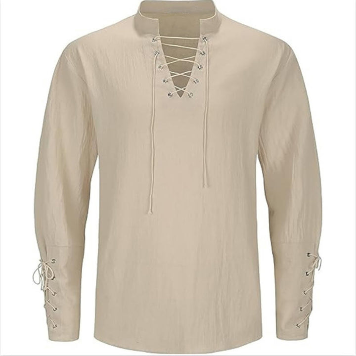 WorldNorse Mittelalterliches Tunika-Kostümhemd mit überkreuzter Knopfleiste - Khaki - US/UK/AU44, EU54 (2XL) - image 12