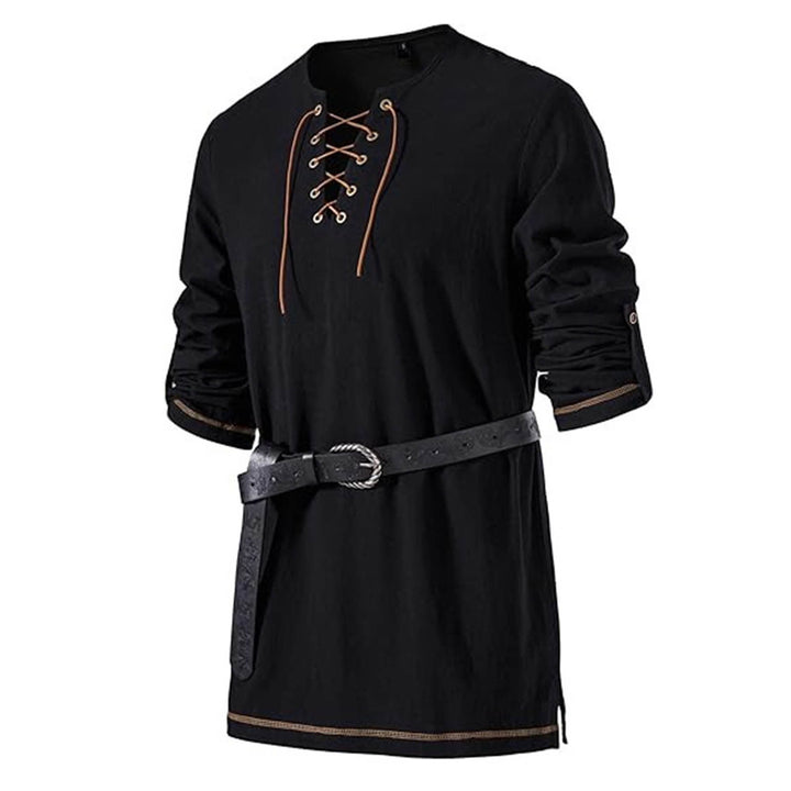 WorldNorse Geblümtes Tunika-Kostümhemd mit genähtem Saum - image 6