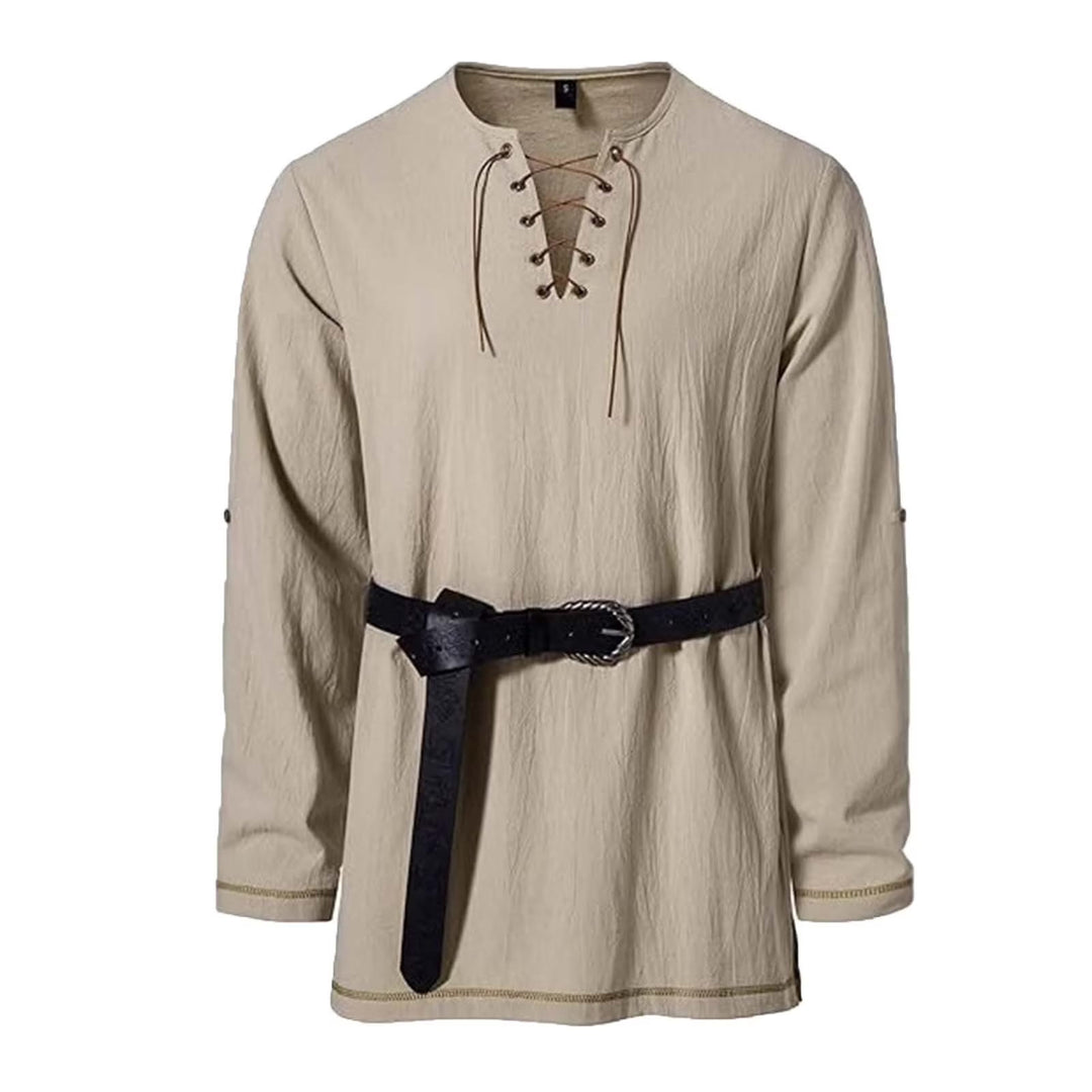 WorldNorse Geblümtes Tunika-Kostümhemd mit genähtem Saum - Beige - US/UK/AU44, EU54 (2XL) - image 0