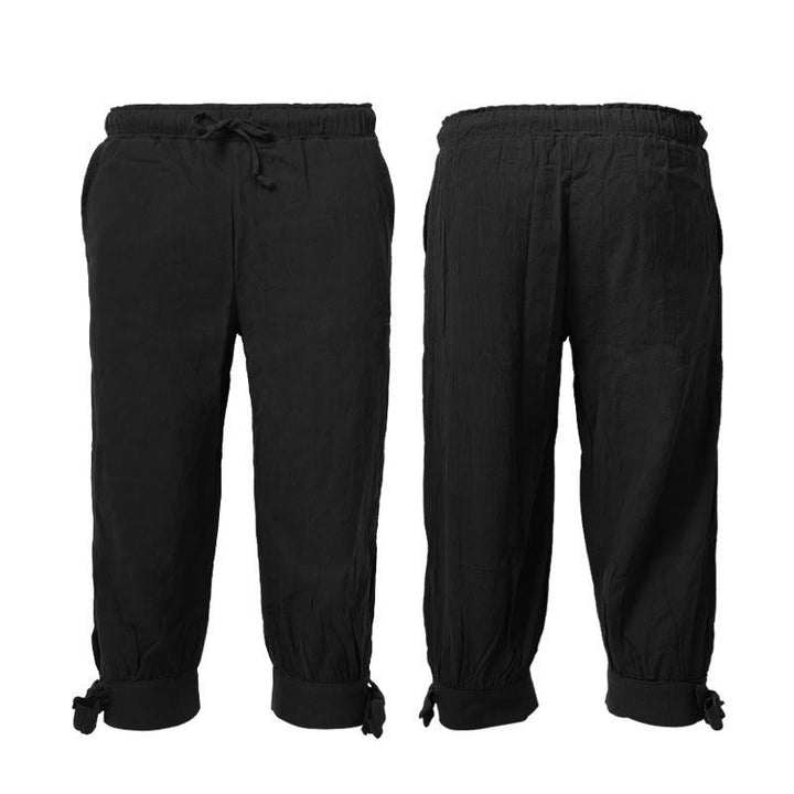 WorldNorse Strukturierte, kurze Hose mit Bindebündchen, Kostümhose - Schwarz - US/UK/AU46, EU56 (3XL) - image 5