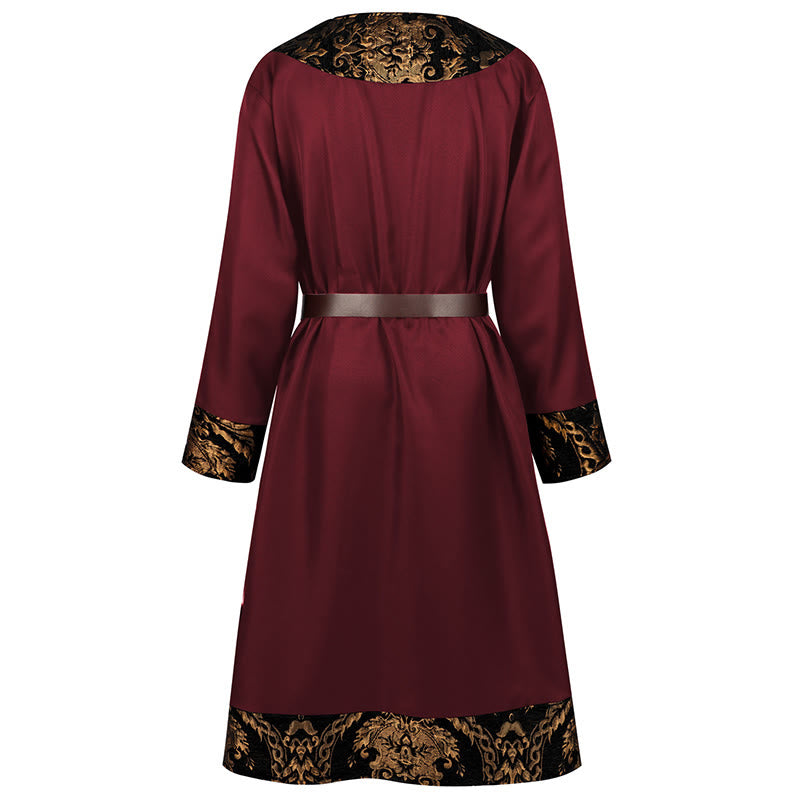 WorldNorse Wikinger-Kostümrobe mit goldenem Brokatbesatz - image 11