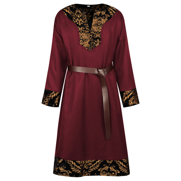 WorldNorse Wikinger-Kostümrobe mit goldenem Brokatbesatz - Rot - US/UK/AU44, EU54 (2XL) - image 6