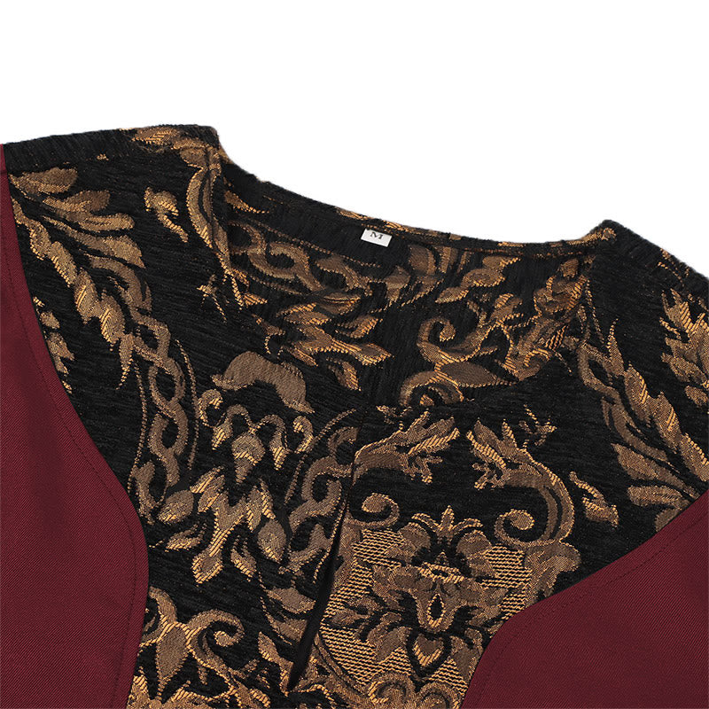 WorldNorse Wikinger-Kostümrobe mit goldenem Brokatbesatz - image 8