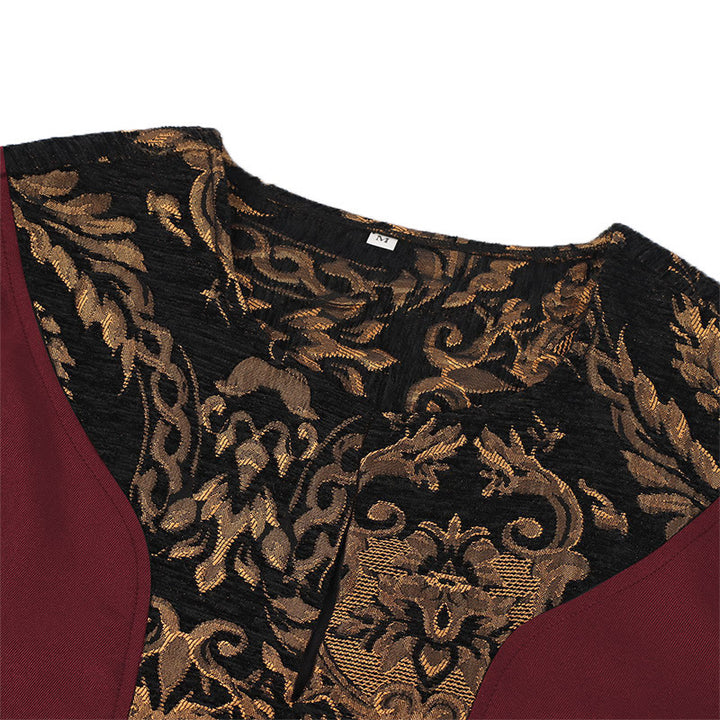 WorldNorse Wikinger-Kostümrobe mit goldenem Brokatbesatz - image 8