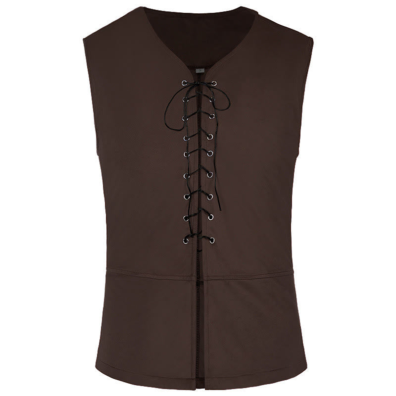 WorldNorse Nordisches Händler-Kostümset mit Schärpe, Tunika und Weste - Dunkelbraune Weste - US/UK/AU44, EU54 (2XL) - image 24