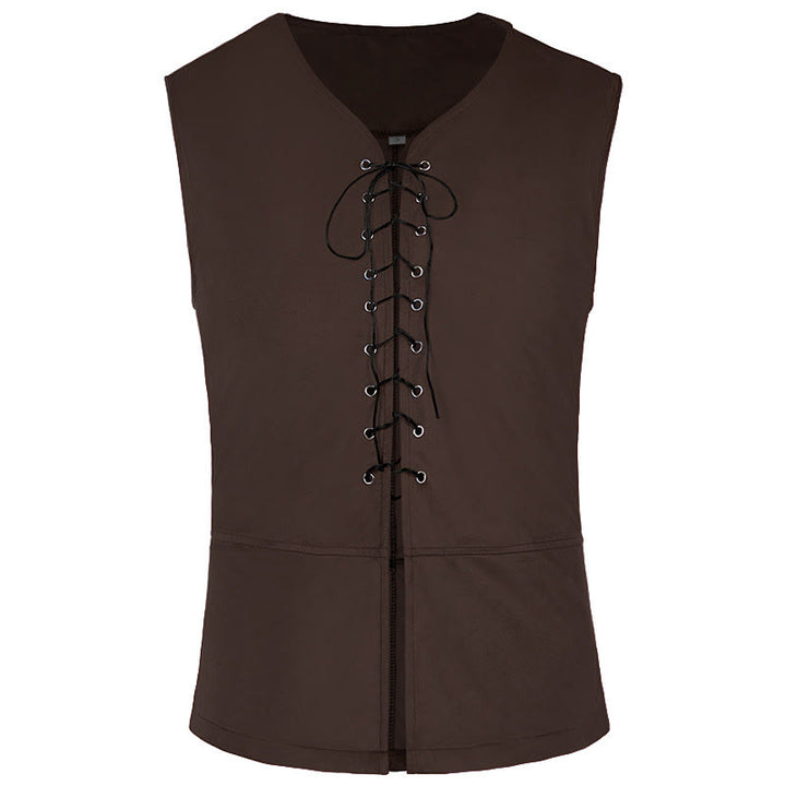 WorldNorse Nordisches Händler-Kostümset mit Schärpe, Tunika und Weste - Dunkelbraune Weste - US/UK/AU44, EU54 (2XL) - image 24