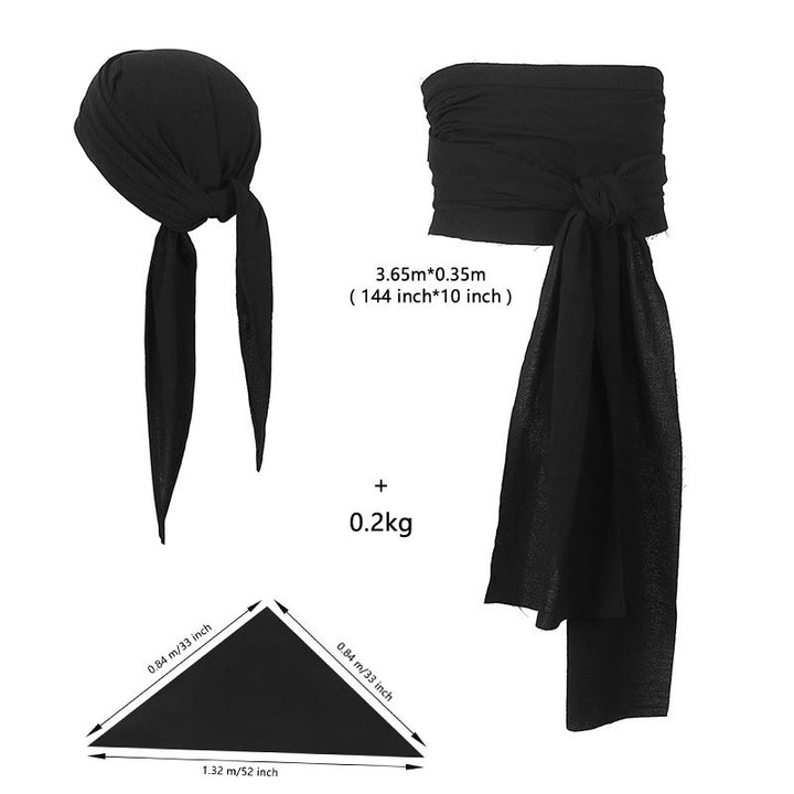 WorldNorse Nordisches Händler-Kostümset mit Schärpe, Tunika und Weste - Schwarze Accessoires - Einheitsgröße - image 35