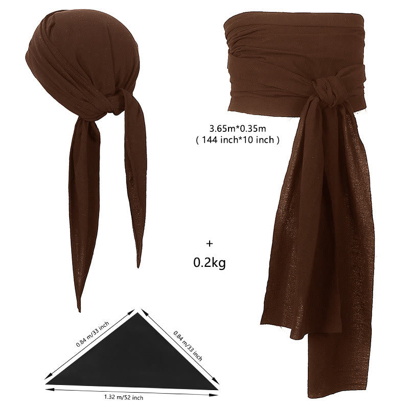 WorldNorse Nordisches Händler-Kostümset mit Schärpe, Tunika und Weste - Braune Accessoires - Einheitsgröße - image 46