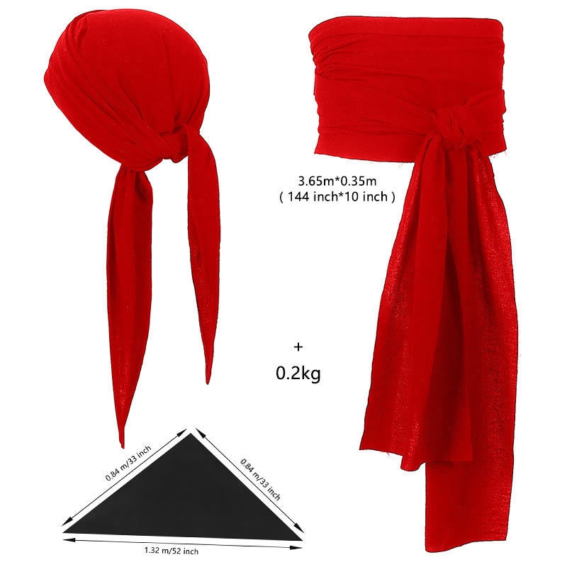 WorldNorse Nordisches Händler-Kostümset mit Schärpe, Tunika und Weste - Rote Accessoires - Einheitsgröße - image 44