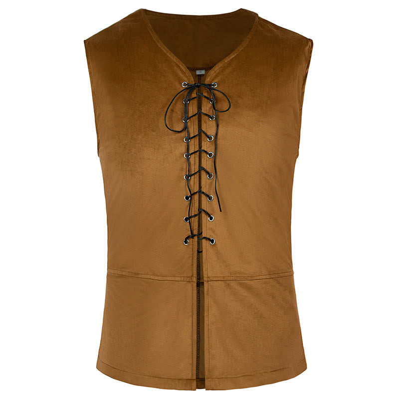 WorldNorse Nordisches Händler-Kostümset mit Schärpe, Tunika und Weste - Hellbraune Weste - US/UK/AU44, EU54 (2XL) - image 23