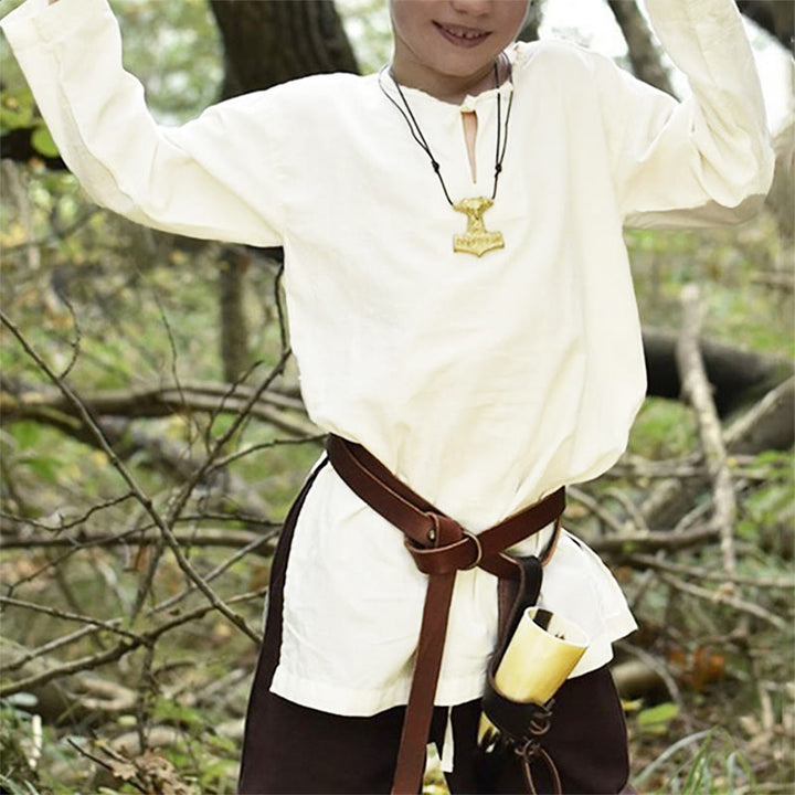 WorldNorse Mittelalterliches Waldhüter-Kostümhemd - Weiß - 4XL - image 14