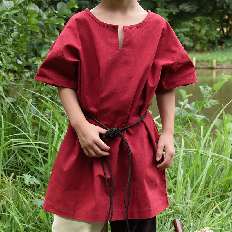 WorldNorse Mittelalterliches Waldhüter-Kostümhemd - Rot - 4XL - image 9