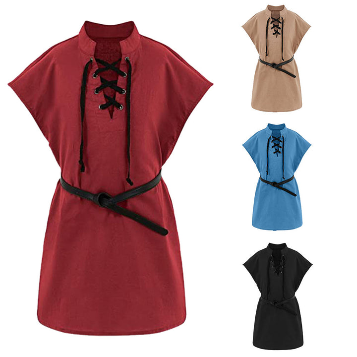 WorldNorse Cape Sleeve Belted Tunica Costume Shirt - image 0