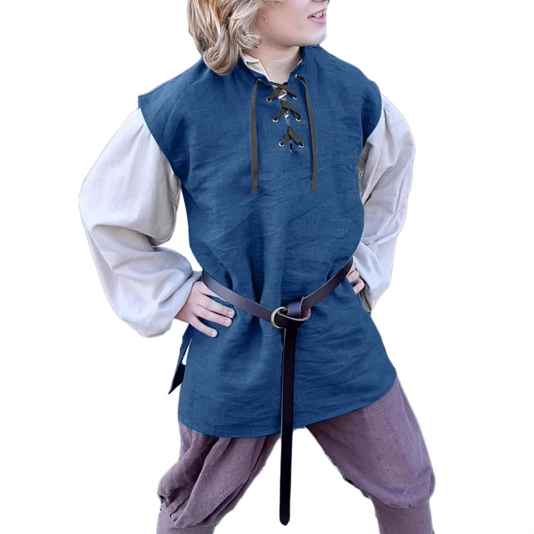 WorldNorse Cape Sleeve Belted Tunica Costume Shirt - image 6