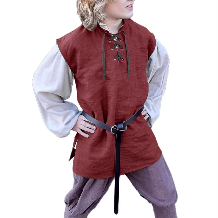 WorldNorse Cape Sleeve Belted Tunica Costume Shirt - image 2