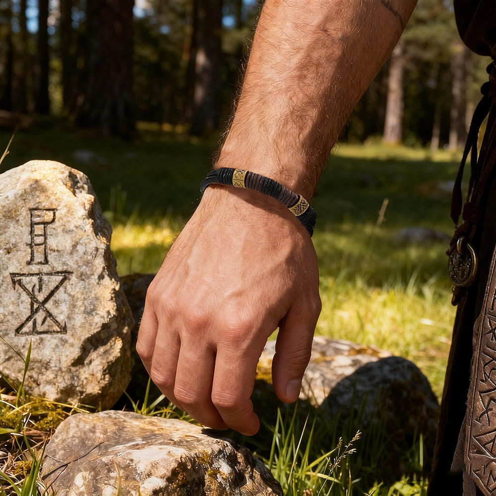 WorldNorse Nordic Braided Leather Voyager Armband - image 2